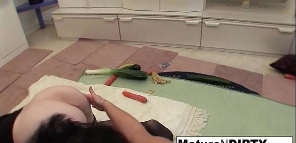  Brunette matures get each other off with vegetables